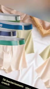 4PCS Mens Cotton Underwear - Breathable Mid-Rise Boxer Briefs Anti-Bacterial