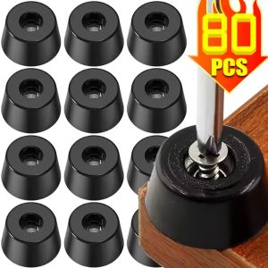 แผ่นรองตีนยางสีดำ8/80ชิ้นแผ่นรองกันลื่นสำหรับเก้าอี้เฟอร์นิเจอร์คลุมขาแผ่นรองก้นตู้ลำโพงกันลื่น