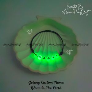 Gelang Nama Glow In The Dark Maksimal 9 Huruf / Gelang Glow In The Dark Custom Nama ( Req Nama di Chat / Chat Admin )