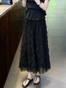 Flattering Slimming Timeless Versatile A-line Skirt Black Midlength
