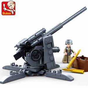 Sluban | 115Pcs Military 88MM Flak Anti-Tank Weapon Model Building Blocks Set Educational Toy for Kids Bricks Figures