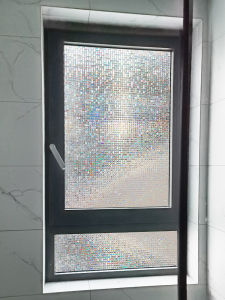Bathroom Privacy Glass Film Window Sticker Transparent Opacity Bathroom Toilet Light Blocking Decorative PVC Geometric Pattern