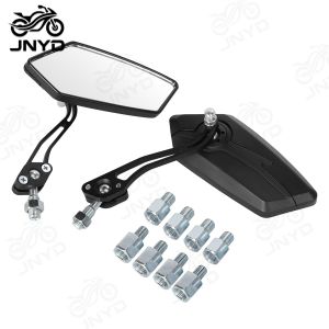 JNYD Motorcycle Bicycle Handlebar Rear View Mirror Bike Scooter Wide-Range Cycling Adjustable Angles Mirrors 8mm 10mm