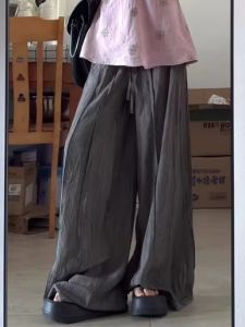 XUECAIQI | Stylish Elegant Oversized French Style Halter Neck Sleeveless Top with Wide Leg Pants Suit