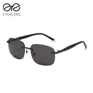 Eterlens Crystal Stone Frameless Protective Sunglasses Fashion Driving UV Protection Eyeglasses