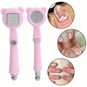 7-In-1 Cat Eye Magnet Stick Multi Nail Tool Glass Bead Wide Band Planet Cross 5 Petal Flower for Cat Eye Gel Polish Manicure DIY Salon
