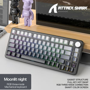 ATTACK SHARK | Attack Shark X85PRO RGB Wireless Mechanical Keyboard Alloy Knob Smart Color Screen GASKET Hot Swap Win Mac