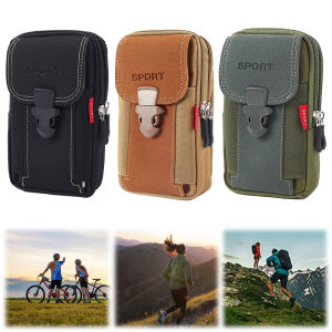 [Arrived within 3 days] Wallet for men Casual Portable Multi-zipper Men Canvas Waist Belt Bum Bag
