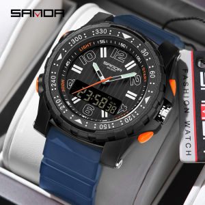 Fashion SANDA 3375 Mens Electronic Watch Sports Multi functional Waterproof LED Male and Female Student Electronic Watch 2025