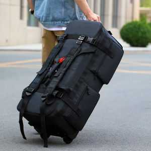 Large Outdoor Travel Backpack Wheel Luggage Double Shoulder Storage Bag Foldable for Business Trips And Work Travel Bag