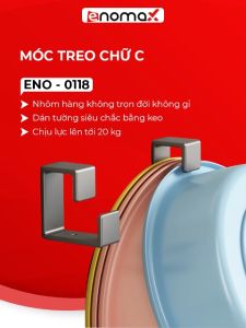 Móc treo chậu Enomax dán tường chịu lực bền bỉ chất liệu nhôm hàng không - bảo hành 10 năm (Eno 0118)