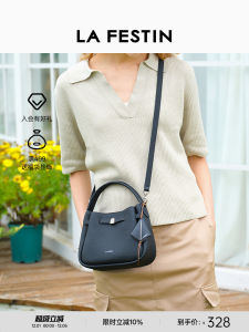 La Festin Genuine Top Layer Cowhide Leather Handbag Black Womens Shoulder Crossbody Bag Soft Fabric Lining Magnetic Buckle