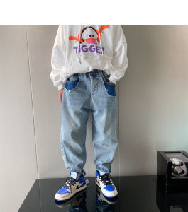 Loose Fit Boys Jeans Casual Dad Style Kids Clothing Spring Autumn New Arrival Trendy Long Pants for Middle Large Children