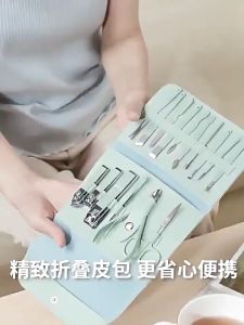 12/16pcs Nail Cutter Set Stainless Steel Nail Clippers Set With Folding Bag Manicure Cutter Kits Scissors Beauty Tool
