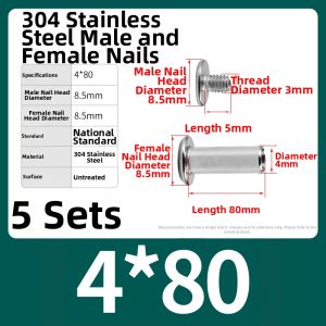 BAIRUITE | Locking Matching Stainless Steel Rivets Copper Nickel Plated