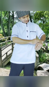 Baju koko dewasa Pakaian muslim pria lengan pendek  Bahan katun toyobo
