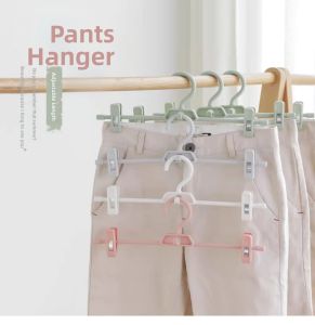 TIANBIAO | Clothes Hanger with Pant Clips and Dress Clips for Wardrobe and Underwear