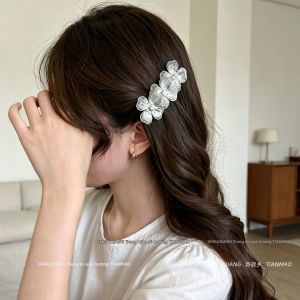 Kẹp Tóc Bên Floral Bạc Dành Cho Tóc mái