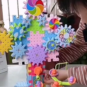Electric Gears 3D Building Blocks Kits Educational Construction Toy for Kids DIY Gift Mainan Plastic Brick Blocks