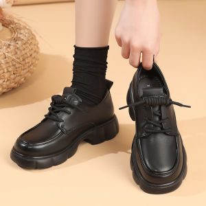 Comfortable Leather Slip-On Shoes for Middle-Aged And Elderly Women Anti-Slip Soft Bottom Knot Casual Versatile Female Footwear