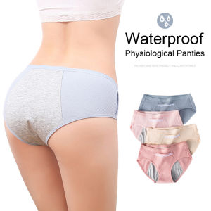 INTIMA Women's Period Panties: Mid-Waist Cotton Briefs & Waterproof Physiological Underwear