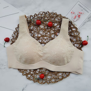 ญี่ปุ่นพรีเมี่ยมไร้รอยต่อ สปอร์ตบรา ไม่มีแหวนเหล็ก ลูกไม้ ลายดอกไม้ปิดตะขอที่มองไม่เห็นชุดชั้นในที่สะดวกสบายสําหรับหญิงสาว
