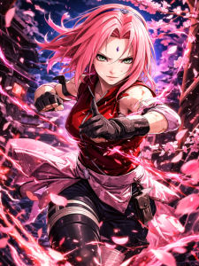 Bandai | Anime Sakura Haruno Nhân Vật Vẽ Bằng Số Bộ Trang Trí Nghệ Thuật Treo Tường Hiện Đại Cho Phòng Khách Phòng Ngủ Không Cần Khung