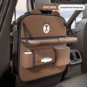 Brown Bear Car Seat Back Storage Bag Multi-Functional Vehicle Rear Storage Rack Car Using Small Table Board Anti-Pressure Hanging Style
