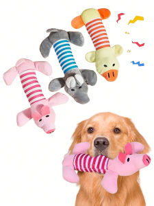 1Pack Animal Squeaky Toys for Dogs (Elephant/Duck/Pig) - Durable Chew Toys for Aggressive Chewers with Teeth Cleaning 