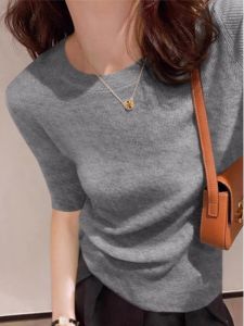 Slim Fit Light Knit Top for Summer