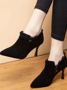 รองเท้าส้นสูงหนังแท้สำหรับผู้หญิง ทรงหัวแหลม ทรงสวมสบาย ทรงหัวแหลม ส้นสูง ทรงหัวแหลม รองเท้าส้นแบนแบบสวมสบาย