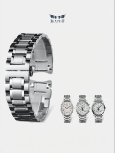 JEAYOU | Master Eight-Hand Phase Moon & Conquest Suitable 316L Stainless Steel Watch Band