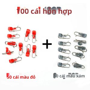 Topranc 100 Cái Kẹp Mồi Bằng Thép Không Gỉ Có Khóa Nhanh Và Móc Tai Nhựa Dùng Cho Câu Cá Biển Ngoài Trời