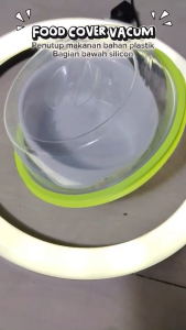 BISA COD Food Cover Vacum Penutup Mangkok Piring Silikon Tudung Saji Makanan - Tutup Makanan Anti Lalat dan Debu - Warna Kuning, Pink & Biru (20 X 5 CM)