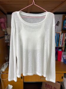 Lightweight Breathable Summer Casual Loose Knitted Sun Protection Cover up Top for Women Long Sleeve T-Shirt Korean Style