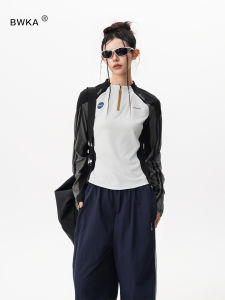 Quick Dry Lightweight Cycling Clothes Men Women Autumn Color Block Half Zip Long Sleeve T Shirt Outdoor Fitness Training Sports Top