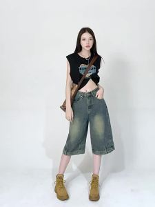 La Chapelle | Quần Short Jean Dài Ngang Gối Thiết Kế Đảo Ngược Cho Người Nhỏ
