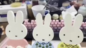 Kawaii Miffy Telescopic Folding Mobile Phone Desktop Stand Cute Cartoon Computer Tablet Stand Ornament Decorative Toy Gift