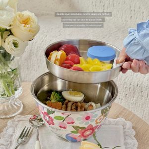 apous | Microwave Safe Stainless Steel Salad Bowl