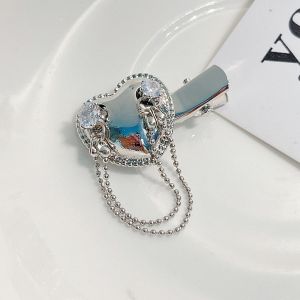 กิ๊บติดผมดอกไม้เพชรโลหะสุดเท่สำหรับเด็กผู้หญิง กิ๊บติดผมหน้าบล็อก กิ๊บติดผมแบบมีรูปตัวอักษรสุดเก๋สำหรับเด็กผู้หญิง