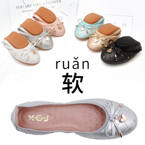 Soft Bottom Real Leather Egg Roll Shoes Womens Low Heel round Head Flat Versatile Light Mouth Xgj Spring New Style Fashion Single Shoes