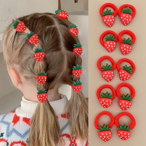other | 10/30 Sweet and Adorable Strawberry/cherry Fruit Hairbands Red Holiday Towel Hair Ties girl’s Hair Ties and Headbands