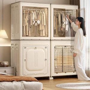 Large Capacity Clothes Storage Box with Flip Cover for Home Use Wardrobe Quilt Organization Box on Wheels Seasonal Clothing