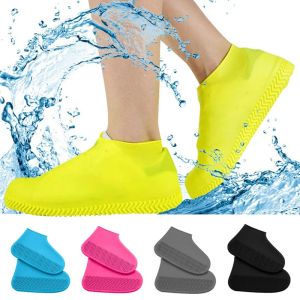 Reusable Latex Waterproof Rain Shoes Covers Silicone Shoes Cover Slip-resistant Rubber Rain Boot Overshoes Shoes Accessories