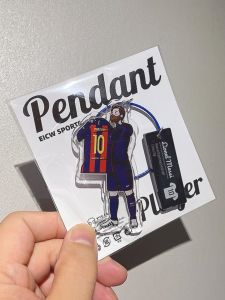 Creative Acrylic Keychains Cute Celebrities Design Messi Cristiano De Bruyne Ibrahimovic Decorative Pendants Universal Use