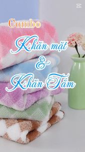 Khăn Mặt PISCES TOWEL 35x75cm Caro Cotton Mềm Mại Khăn Spa Yoga Gym Thể Thao Thấm Hút Mồ Hôi
