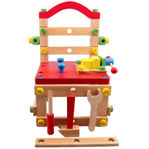 Ghế Công Cụ Gỗ Lắp Ráp Giáo Dục Trẻ Em Bộ Đồ Chơi Vít Và Ốc Vít Đồ Chơi Khối Gỗ Nhỏ Tuổi Từ 3-6 Đồ Chơi Giáo Dục