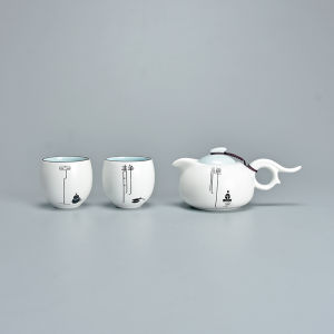 Bộ Trà Gốm Sứ Phong Cách Trung Hoa Đơn Giản Yên Tĩnh Văn Phòng Bộ Trà Nhỏ Hai Tách Bộ Trà Gốm Sứ Thủ Công Bộ Trà Gia Đình