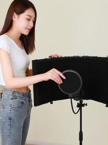 Adjustable Professional Peredam Suara Mic Busa Telur Microphone Wind Screen Vocal Booth Microphone Isolation Shield