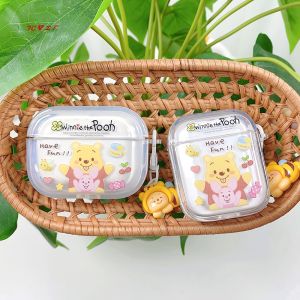 Cute Cartoon Honey Bear Piggy Bluetooth Wireless Earphone Silicone Protective Case for Apple Airpods 1/2/3/4 Soft Shell Case